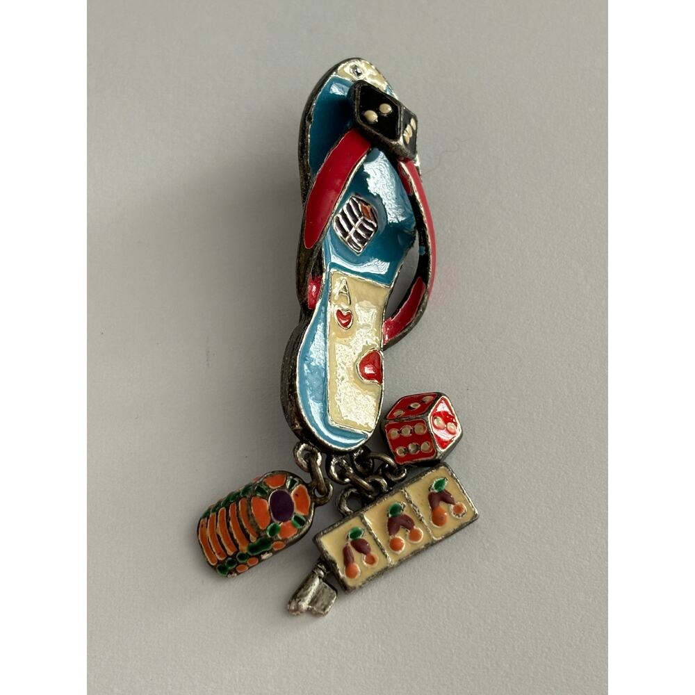 Vintage 60's Gamblers Good Luck Pin / Charms